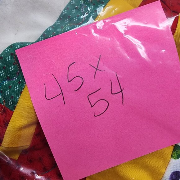 Handmade Embroidered Alphabet Quilt 45x54 Colorful Clown Theme Nursery Blanket - Picture 6 of 6